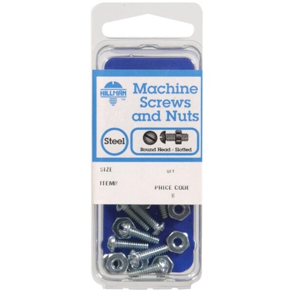 Hillman 7710 10-32 x 1.25 in. Zinc Plated Machine Combo Screws with Nut- pack of 10 5103767 - main